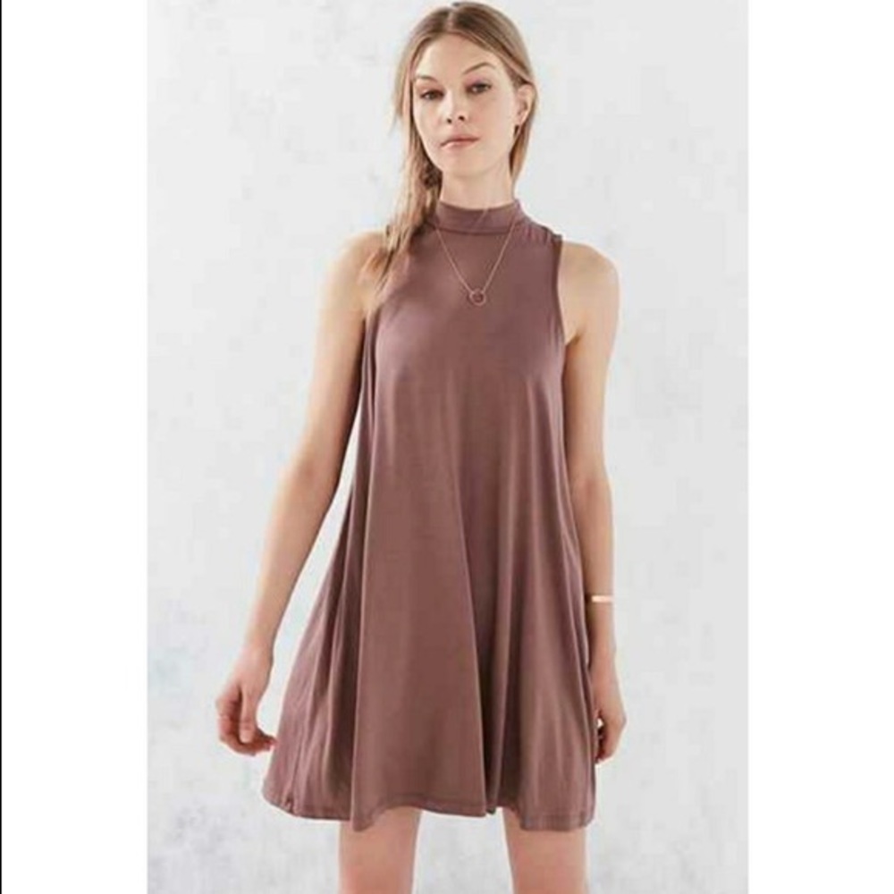 Silence + Noise Mock-neck Mini Swing Dress
